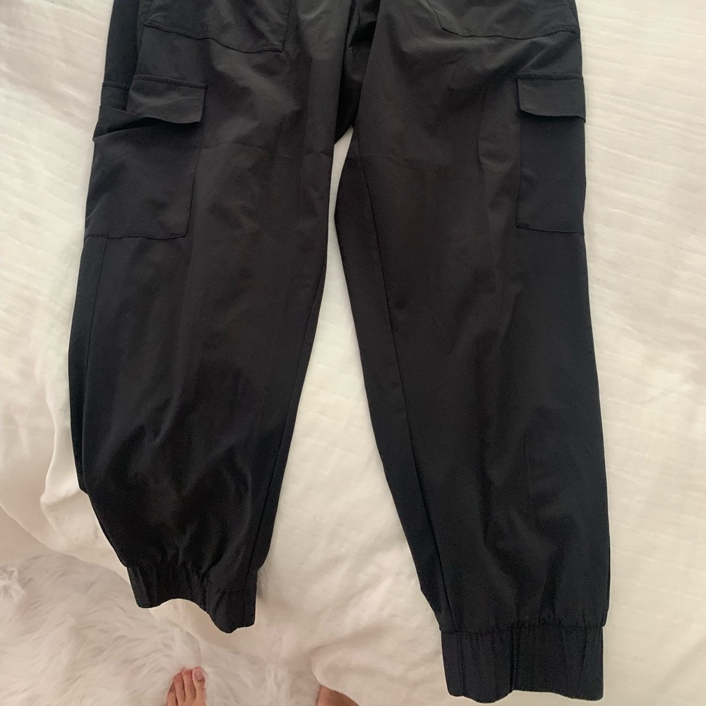 Black Cargo Crop Joggers
